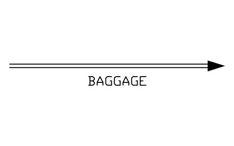 Vista previa del símbolo Baggage flow arrow, bloque APT_FLOW_BAG
