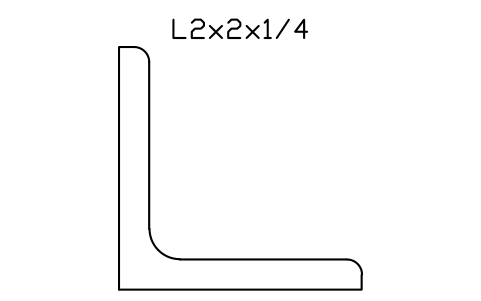 Prévia do símbolo L2x2x1/4, bloco AISC_L2X2X1_4