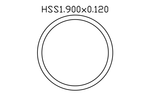 Prévia do símbolo HSS1.900x0.120, bloco AISC_HSS1_900X0_120