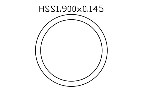 Prévia do símbolo HSS1.900x0.145, bloco AISC_HSS1_900X0_145