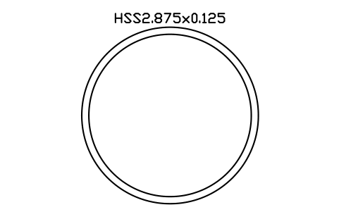Prévia do símbolo HSS2.875x0.125, bloco AISC_HSS2_875X0_125