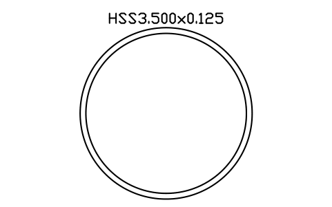 Prévia do símbolo HSS3.500x0.125, bloco AISC_HSS3_500X0_125
