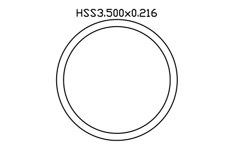 Prévia do símbolo HSS3.500x0.216, bloco AISC_HSS3_500X0_216