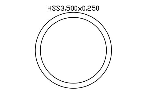 Prévia do símbolo HSS3.500x0.250, bloco AISC_HSS3_500X0_250