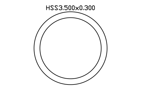 Prévia do símbolo HSS3.500x0.300, bloco AISC_HSS3_500X0_300