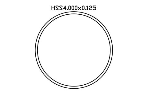 Prévia do símbolo HSS4.000x0.125, bloco AISC_HSS4_000X0_125