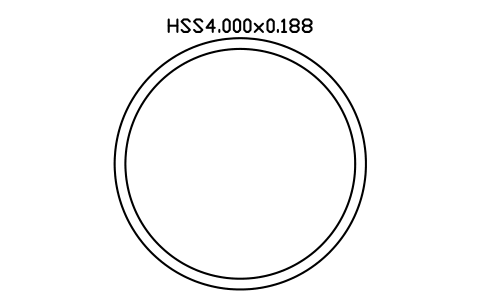 Prévia do símbolo HSS4.000x0.188, bloco AISC_HSS4_000X0_188