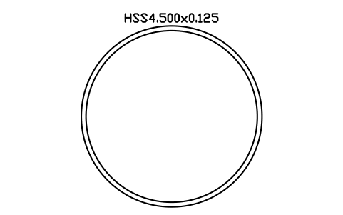 Prévia do símbolo HSS4.500x0.125, bloco AISC_HSS4_500X0_125