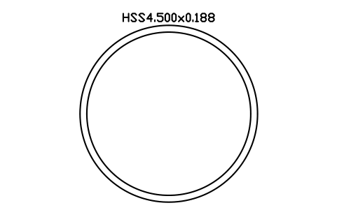 Prévia do símbolo HSS4.500x0.188, bloco AISC_HSS4_500X0_188