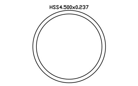 Prévia do símbolo HSS4.500x0.237, bloco AISC_HSS4_500X0_237