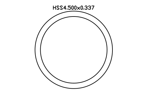 Prévia do símbolo HSS4.500x0.337, bloco AISC_HSS4_500X0_337