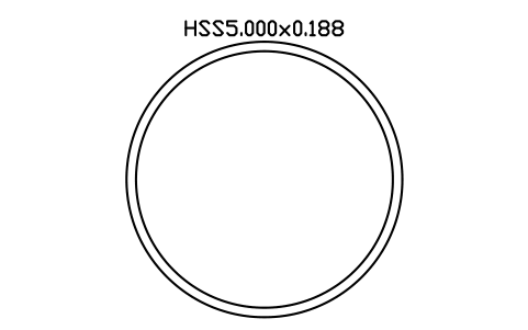 Prévia do símbolo HSS5.000x0.188, bloco AISC_HSS5_000X0_188
