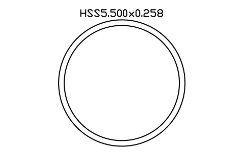Prévia do símbolo HSS5.500x0.258, bloco AISC_HSS5_500X0_258