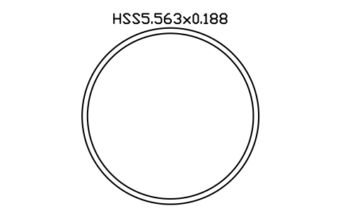 Prévia do símbolo HSS5.563x0.188, bloco AISC_HSS5_563X0_188
