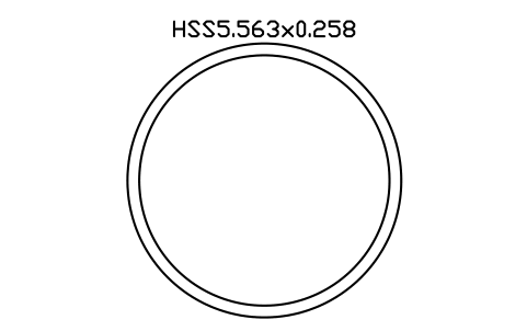 Prévia do símbolo HSS5.563x0.258, bloco AISC_HSS5_563X0_258