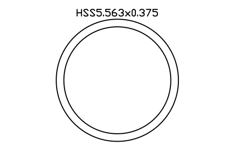 Prévia do símbolo HSS5.563x0.375, bloco AISC_HSS5_563X0_375