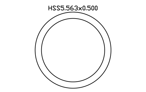 Prévia do símbolo HSS5.563x0.500, bloco AISC_HSS5_563X0_500