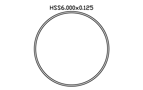 Prévia do símbolo HSS6.000x0.125, bloco AISC_HSS6_000X0_125