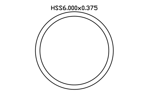 Prévia do símbolo HSS6.000x0.375, bloco AISC_HSS6_000X0_375