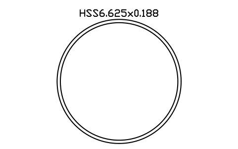 Prévia do símbolo HSS6.625x0.188, bloco AISC_HSS6_625X0_188