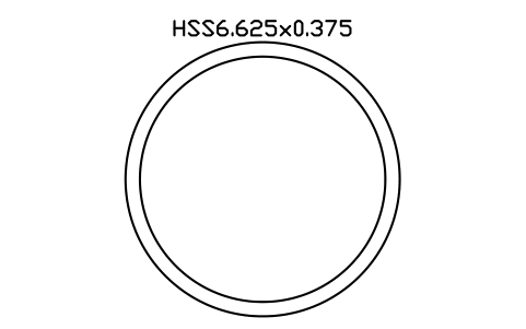 Prévia do símbolo HSS6.625x0.375, bloco AISC_HSS6_625X0_375