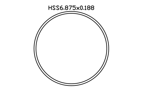 Prévia do símbolo HSS6.875x0.188, bloco AISC_HSS6_875X0_188