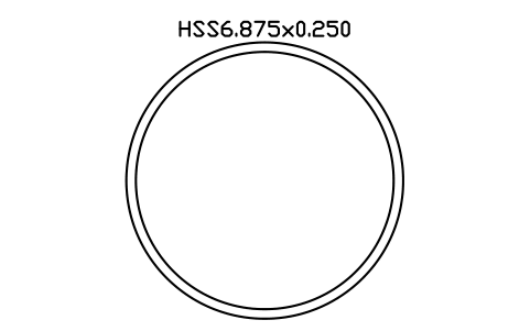 Prévia do símbolo HSS6.875x0.250, bloco AISC_HSS6_875X0_250