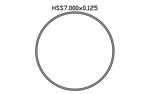 Prévia do símbolo HSS7.000x0.125, bloco AISC_HSS7_000X0_125