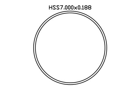 Prévia do símbolo HSS7.000x0.188, bloco AISC_HSS7_000X0_188