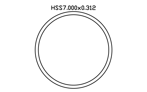 Prévia do símbolo HSS7.000x0.312, bloco AISC_HSS7_000X0_312