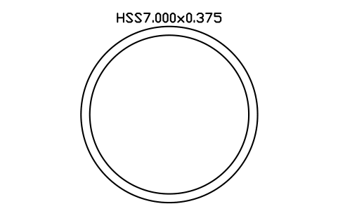 Prévia do símbolo HSS7.000x0.375, bloco AISC_HSS7_000X0_375