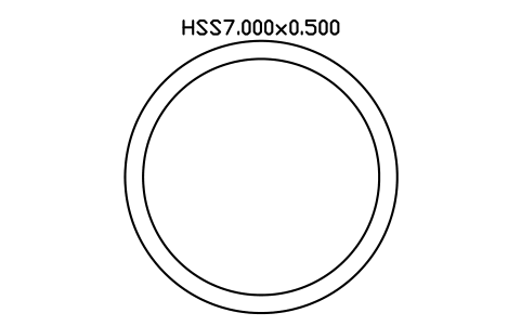 Prévia do símbolo HSS7.000x0.500, bloco AISC_HSS7_000X0_500