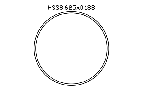 Prévia do símbolo HSS8.625x0.188, bloco AISC_HSS8_625X0_188