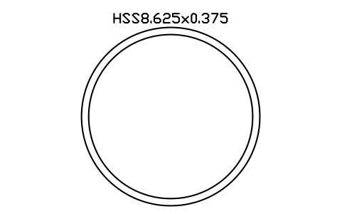 Prévia do símbolo HSS8.625x0.375, bloco AISC_HSS8_625X0_375
