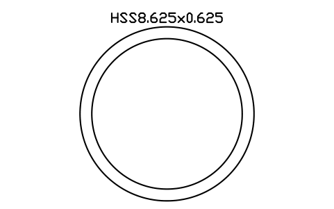 Prévia do símbolo HSS8.625x0.625, bloco AISC_HSS8_625X0_625