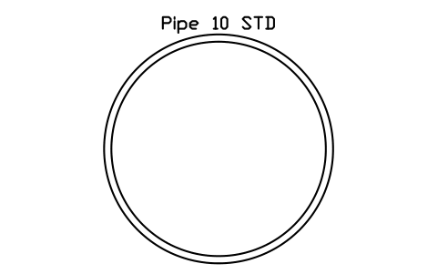 Prévia do símbolo Pipe 10 STD, bloco AISC_Pipe10STD