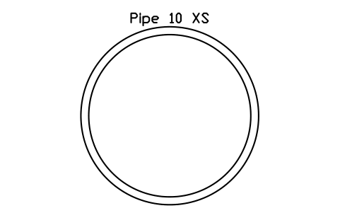 Prévia do símbolo Pipe 10 XS, bloco AISC_Pipe10XS