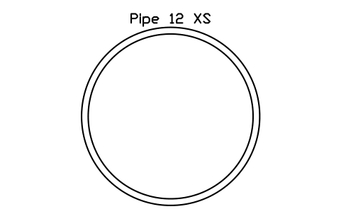 Prévia do símbolo Pipe 12 XS, bloco AISC_Pipe12XS