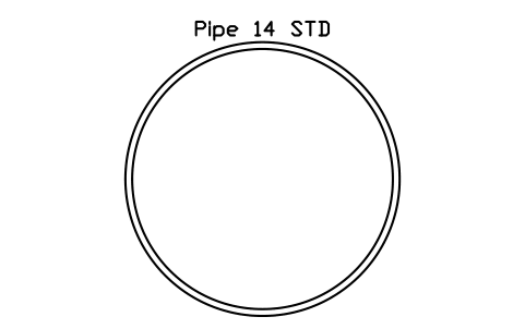 Prévia do símbolo Pipe 14 STD, bloco AISC_Pipe14STD
