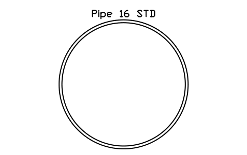 Prévia do símbolo Pipe 16 STD, bloco AISC_Pipe16STD