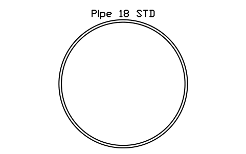 Prévia do símbolo Pipe 18 STD, bloco AISC_Pipe18STD