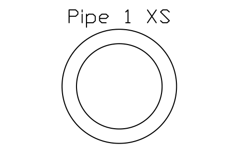 Prévia do símbolo Pipe 1 XS, bloco AISC_Pipe1XS