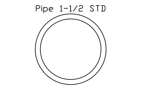 Prévia do símbolo Pipe 1-1/2 STD, bloco AISC_Pipe1_1_2STD