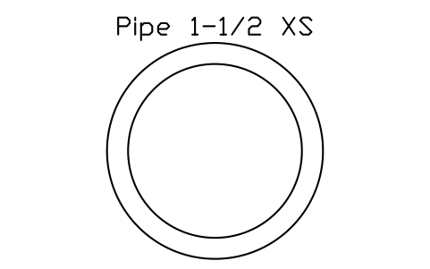 Prévia do símbolo Pipe 1-1/2 XS, bloco AISC_Pipe1_1_2XS