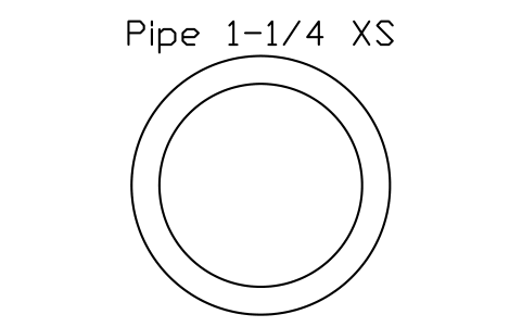 Prévia do símbolo Pipe 1-1/4 XS, bloco AISC_Pipe1_1_4XS
