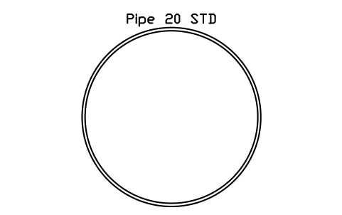 Prévia do símbolo Pipe 20 STD, bloco AISC_Pipe20STD