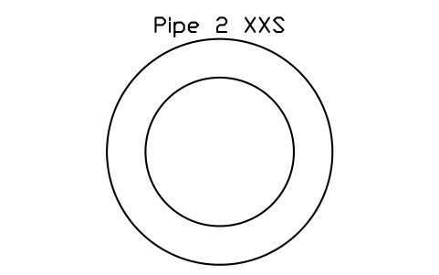 Prévia do símbolo Pipe 2 XXS, bloco AISC_Pipe2XXS