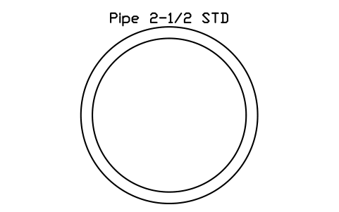 Prévia do símbolo Pipe 2-1/2 STD, bloco AISC_Pipe2_1_2STD
