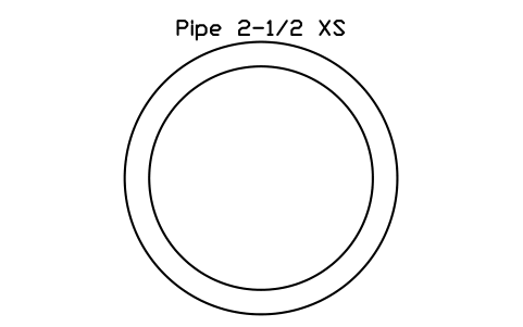 Prévia do símbolo Pipe 2-1/2 XS, bloco AISC_Pipe2_1_2XS