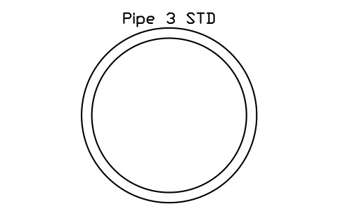 Prévia do símbolo Pipe 3 STD, bloco AISC_Pipe3STD